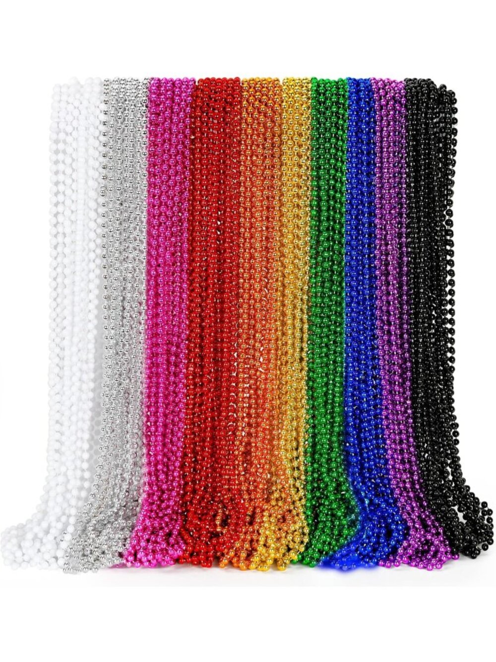 Colorful Mardi Gras Beads Necklace - 100PCS 33" Party Favors & Costume